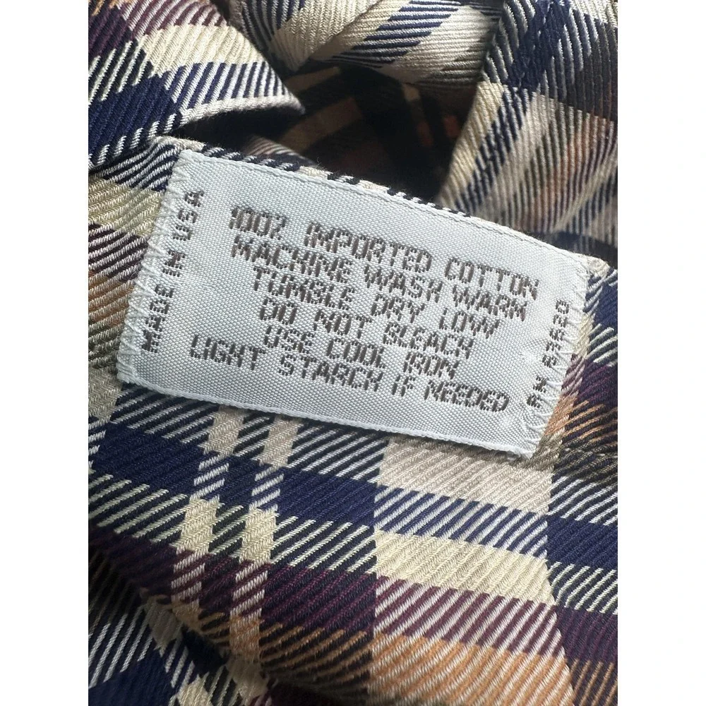 Gitman Bros Shirt Mens Large Beige Plaid‎ Twill Button Down Long Sleeve Pocket